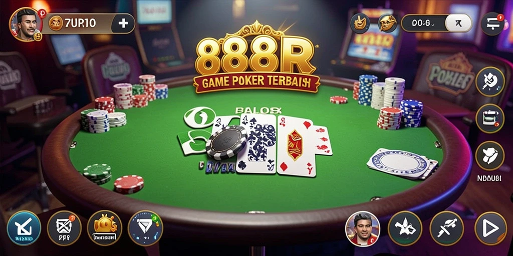 Tampilan gameplay menarik dalam aplikasi Poker 888R.