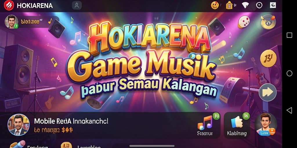 Screenshot HOKIARENA menampilkan gameplay menarik dengan berbagai lagu.