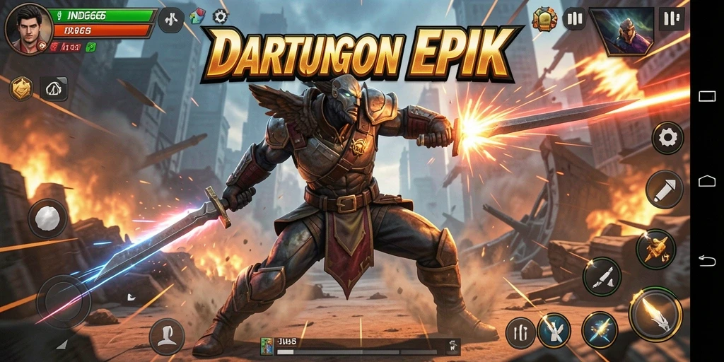 Tangkapan layar menampilkan aksi epic dalam gameplay IND666.