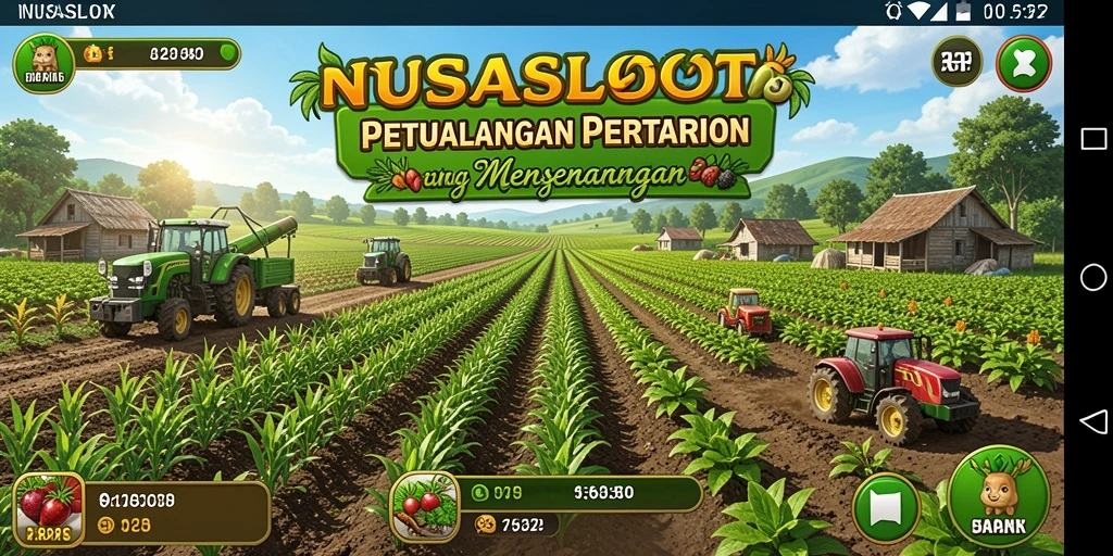 Gameplay seru NUSASLOTS dengan elemen pertanian yang menarik.