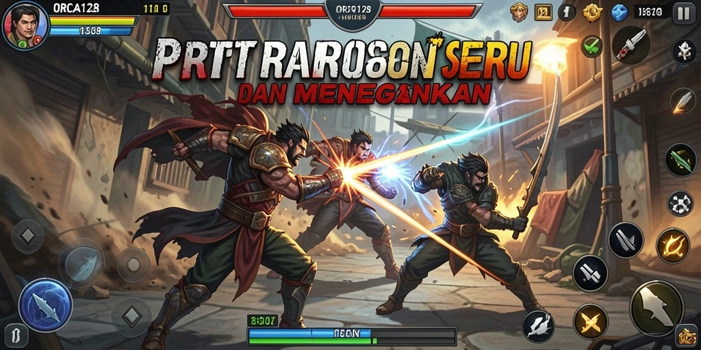 Gameplay seru dengan aksi pertarungan yang mendebarkan di ORCA128.