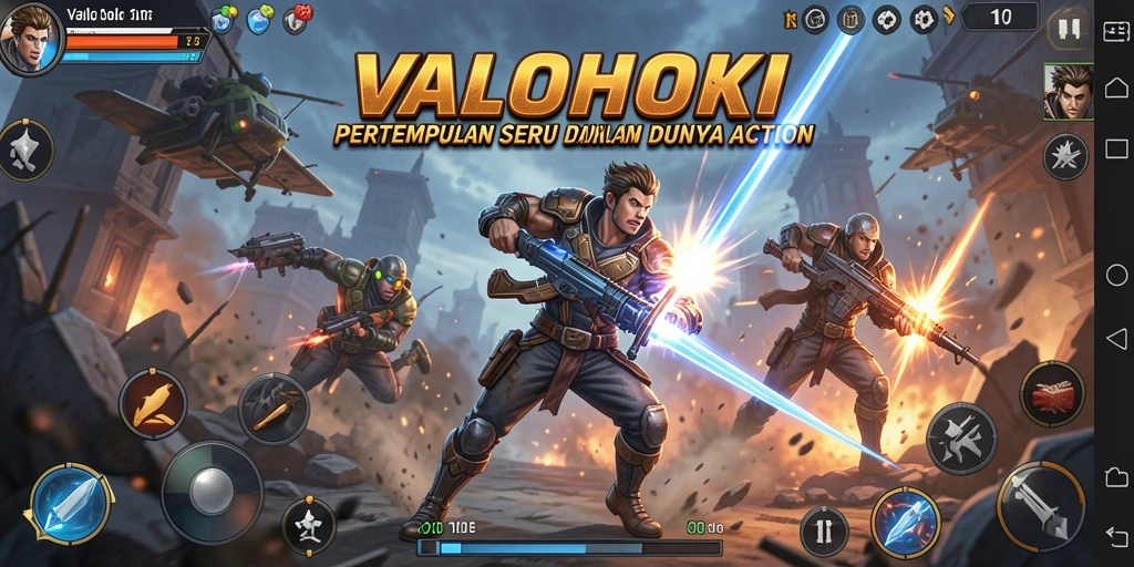 Screenshot gameplay VALOHOKI menampilkan aksi pertempuran yang mendebarkan.